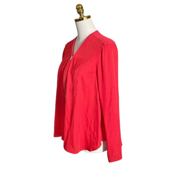 RAG & BONE | Vanessa V Neck Zip Front Orange Top Size M - Picture 6 of 11